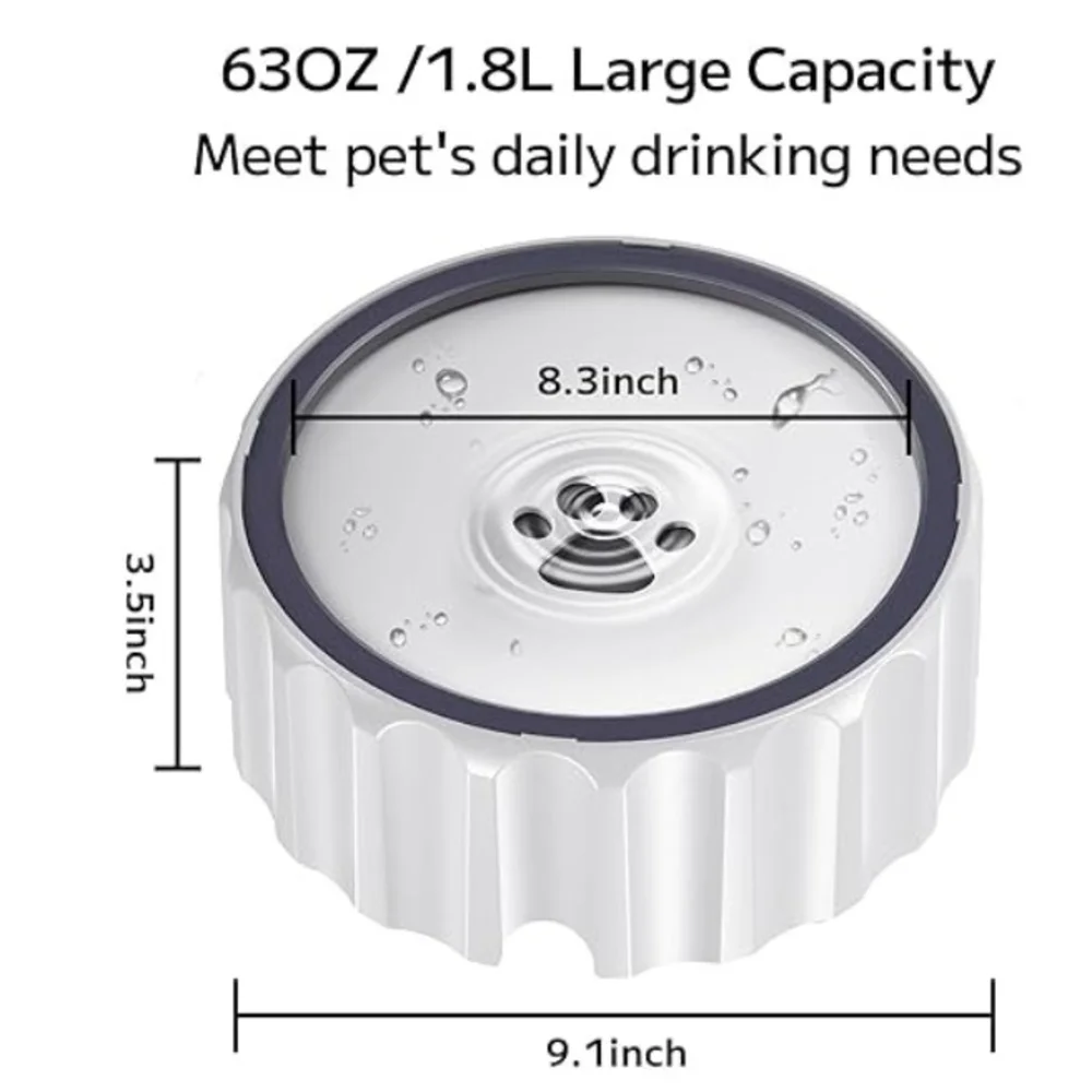 New White  No Spill Dog Bowl